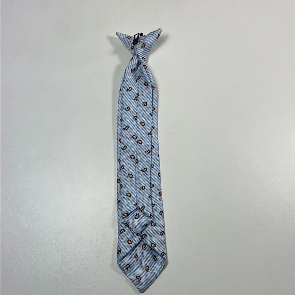 Boys Blue Parsley Patterned Clip-on Tie